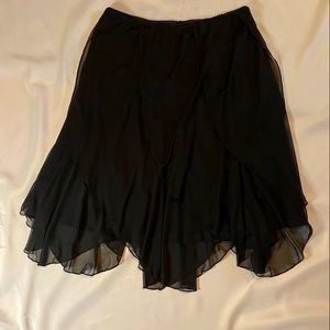 Short cocktail skirt, scalloped chiffon style, L, elastic waste